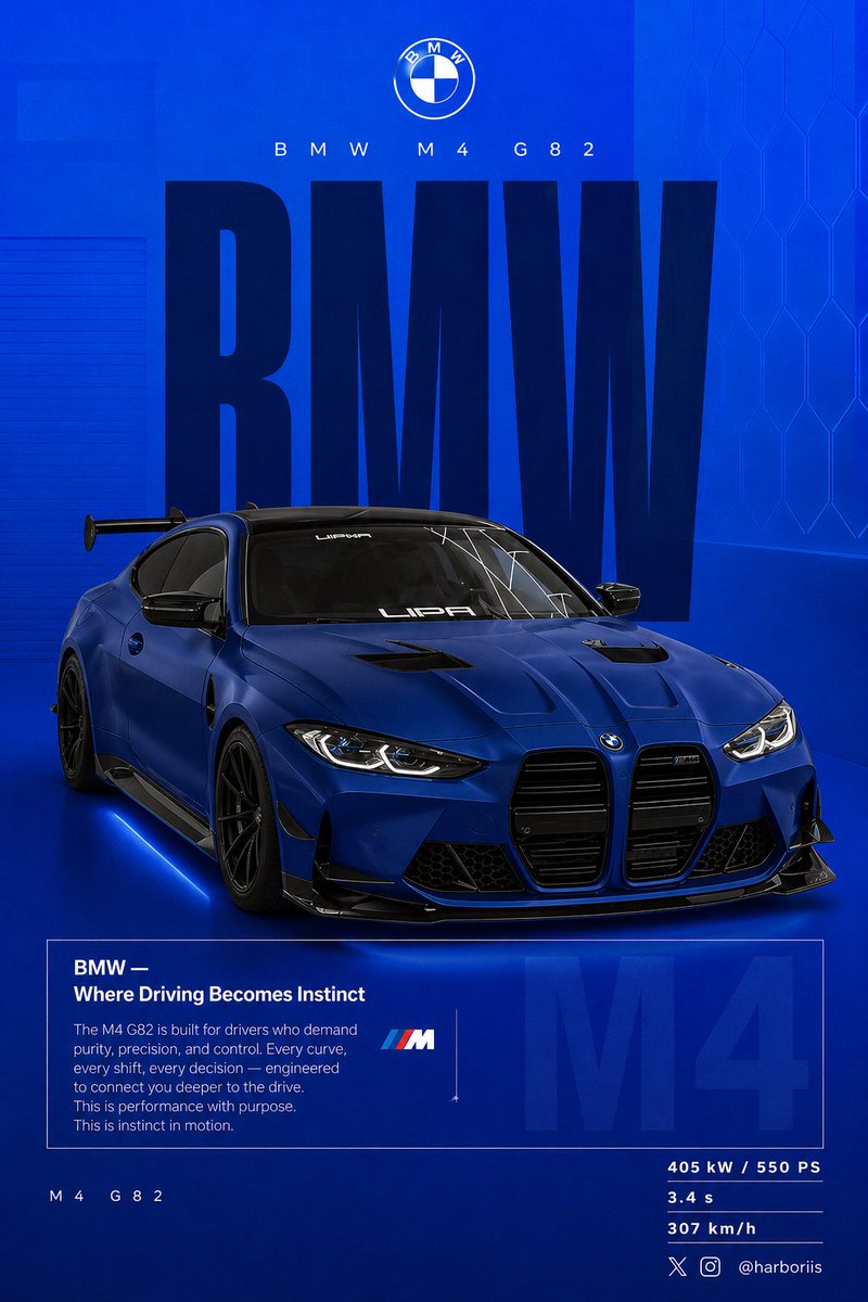 BMW poster visual from the Vango prompt library for Kling 2.6 video generation