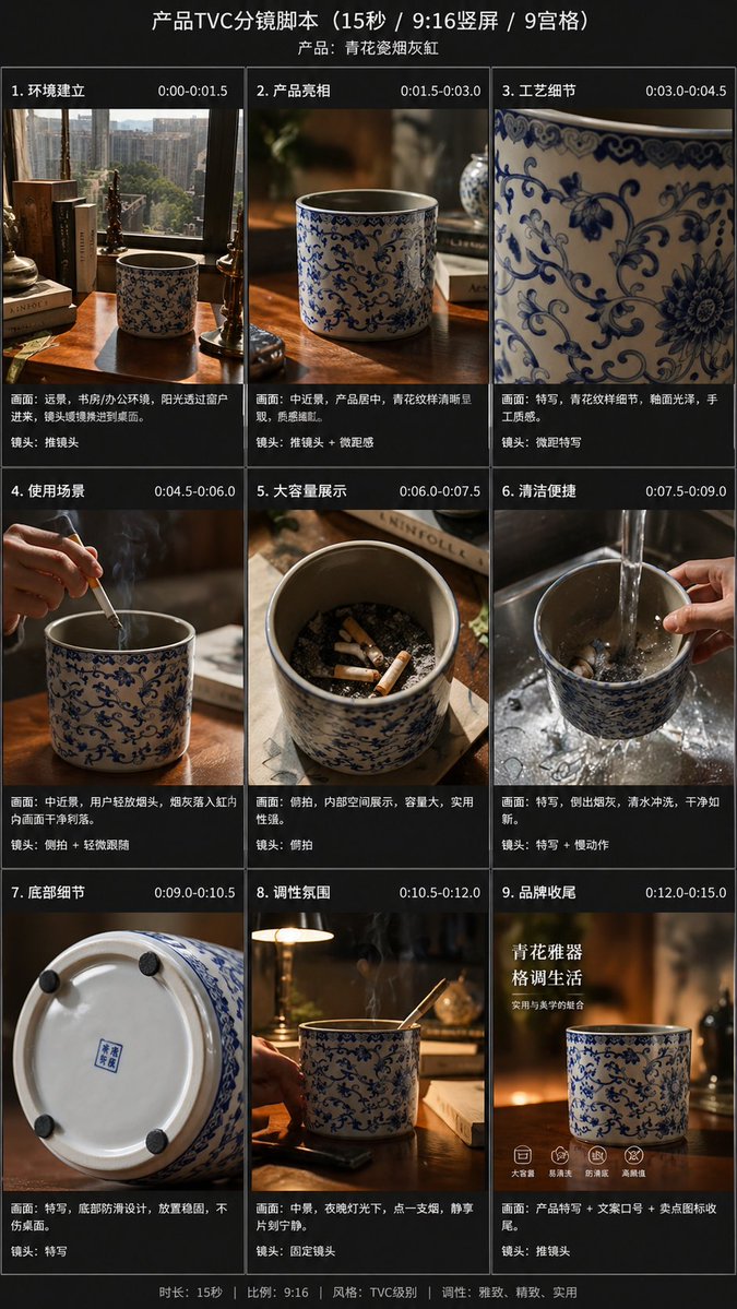 Storyboard visual from the Vango prompt library for AI video generation